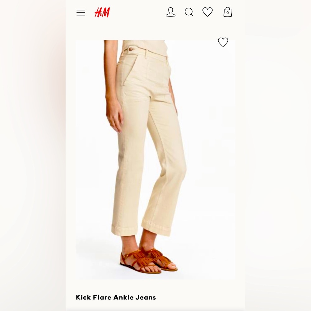 H&M Kick Flare Cream Denim - New with Tags